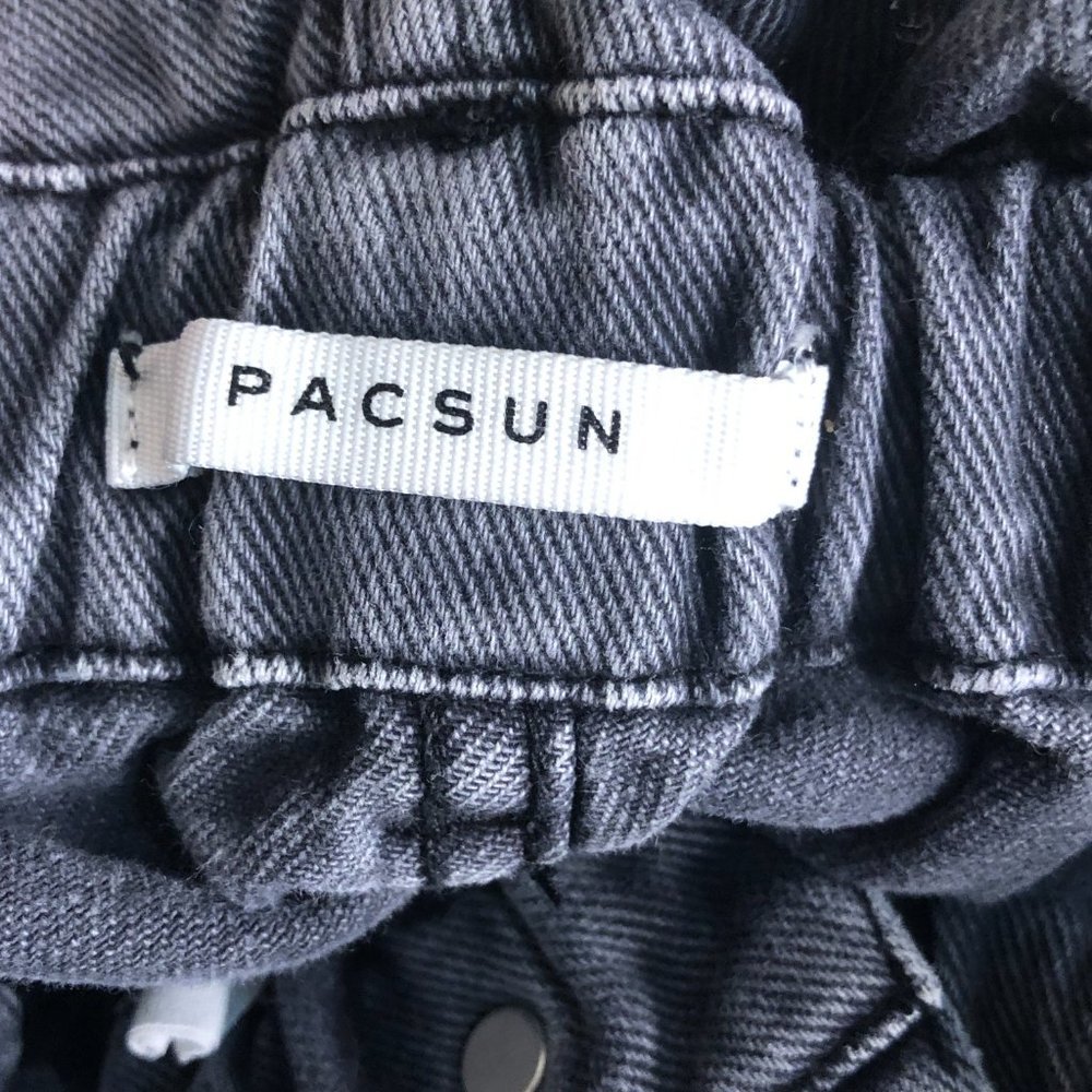 PACSUN Womens Faded Black Paper Bag Waist Mom Jean 23 - Picture 6 of 11